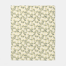 Butter Yellow Cream Modern Farmhouse Daisy Pattern フリースブランケット
