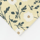 Butter Yellow Cream Modern Farmhouse Daisy Pattern フリースブランケット (角)