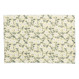 Butter Yellow Cream Modern Farmhouse Daisy Pattern 枕カバー