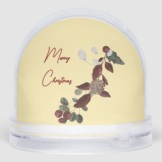 Butter Yellow & Deep Red Floral Photo Christmas (裏面)