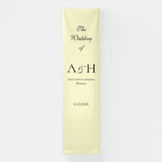 Butter Yellow Fabric Wedding Welcome Banner 横断幕