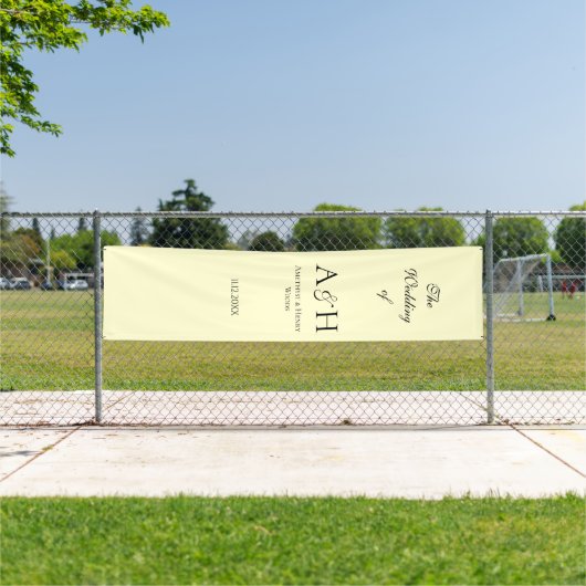 Butter Yellow Fabric Wedding Welcome Banner 横断幕 (インサイチュ)