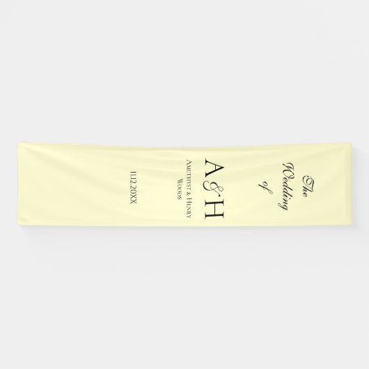 Butter Yellow Fabric Wedding Welcome Banner 横断幕 (横)