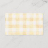 Butter Yellow Gingham Boy Baby Shower Diaper エンクロージャーカード (裏面)