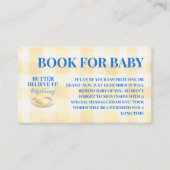 Butter Yellow Gingham Boy Book For Baby Shower エンクロージャーカード (正面)