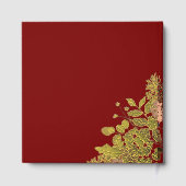 Butter Yellow, Gold & Deep Red Floral Christmas ゲストブック (裏面)