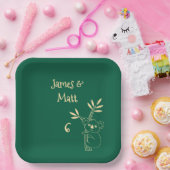 Butter Yellow & Green Australian Animals Birthday ペーパープレート (パーティー)