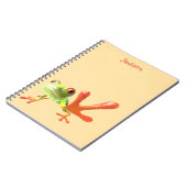 Butter Yellow Green & Orange Frog ノートブック (左側)