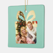 Butter yellow & Green Watercolor Christmas Tree セラミックオーナメント (左)