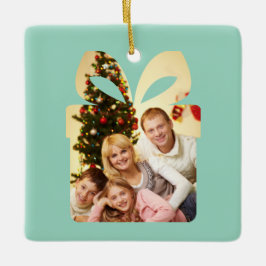 Butter yellow & Green Watercolor Christmas Tree セラミックオーナメント