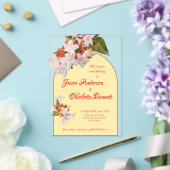 Butter Yellow & Honeysuckle Photo Wedding アクリル招待状 (インサイチュ (ウェディング))