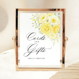 Butter Yellow Ivory Cards & Gifts Wedding Table 台座サイン