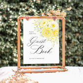 Butter Yellow Ivory Floral Guest Book Wedding 台座サイン