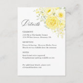 Butter Yellow Ivory Floral Wedding Details, Info エンクロージャーカード (正面)
