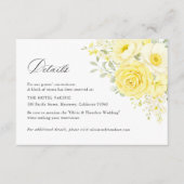 Butter Yellow Ivory Floral Wedding Hotel Details エンクロージャーカード (正面)