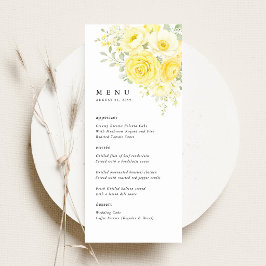Butter Yellow Ivory Floral Wedding Reception メニュー