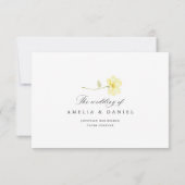 Butter Yellow Ivory Floral Wedding RSVP Card (裏面)