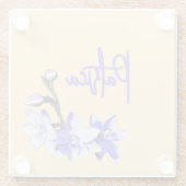 Butter Yellow & Lilac SunOrchid Birthday ガラスコースター (裏面)