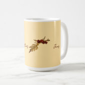 Butter Yellow Message Fern & Tiny Pine Cone コーヒーマグカップ (正面右)