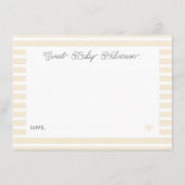 Butter Yellow Plaid Baby Shower Book Request エンクロージャーカード (裏面)