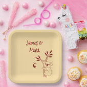 Butter Yellow & Red Australian Animals Birthday  ペーパープレート (パーティー)