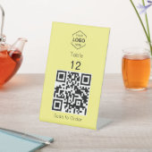 Butter Yellow Scan to Order QR Code Table Number 台座サイン (インサイチュ)