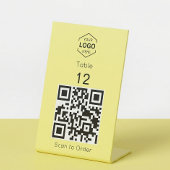 Butter Yellow Scan to Order QR Code Table Number 台座サイン