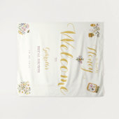 Butter Yellow She Found Her Honey Bee Bridal Party タペストリー (正面(横))