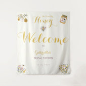 Butter Yellow She Found Her Honey Bee Bridal Party タペストリー (正面)