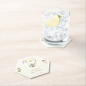 Butter Yellow She Found Her Honey Bee Bridal Party ペーパーコースター (インサイチュ)