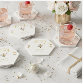 Butter Yellow She Found Her Honey Bee Bridal Party ペーパーコースター