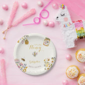 Butter Yellow She Found Her Honey Bee Bridal Party ペーパープレート (パーティー)