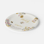 Butter Yellow She Found Her Honey Bee Bridal Party ペーパープレート (アングル)