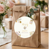 Butter Yellow She Found Her Honey Bee Bridal Party ラウンドシール