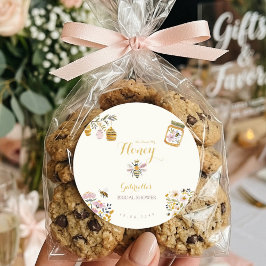 Butter Yellow She Found Her Honey Bee Bridal Party ラウンドシール