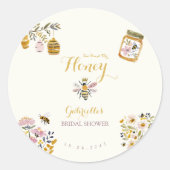 Butter Yellow She Found Her Honey Bee Bridal Party ラウンドシール (正面)