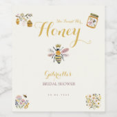 Butter Yellow She Found Her Honey Bee Bridal Party ワインラベル (シングルラベル)