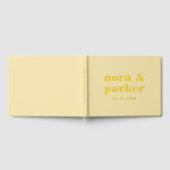 Butter Yellow Simple Monogram Wedding ゲストブック (全面)