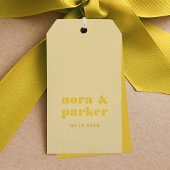 Butter Yellow Simple Wedding ギフトタグ
