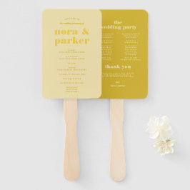Butter Yellow Simple Wedding Program ハンドファン