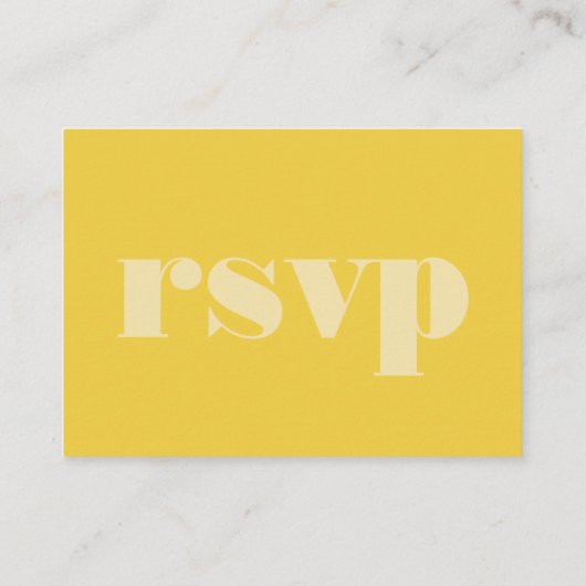 Butter Yellow Simple Wedding QR Code RSVP エンクロージャーカード (裏面)
