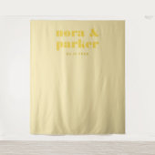 Butter Yellow Simple Wedding Welcome Backdrop Sign タペストリー (正面)