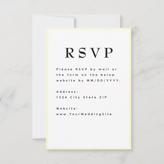 Butter Yellow Timeless Wedding RSVP (裏面)