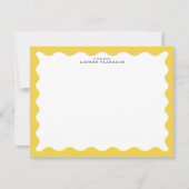 Butter Yellow Wavy Frame Note Card 招待状 (正面)