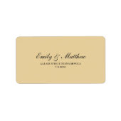 Butter Yellow Wedding Return Address Label ラベル (正面)
