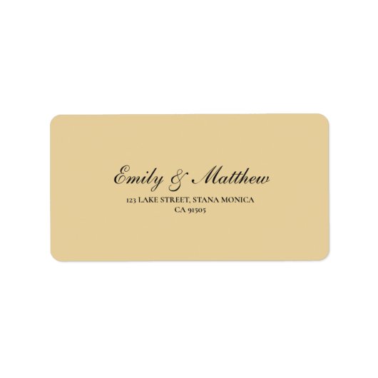 Butter Yellow Wedding Return Address Label ラベル (正面)