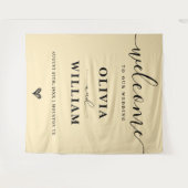 Butter Yellow Wedding Welcome Sign Backdrop タペストリー (正面(横))