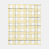 Butter Yellow White Plaid Stripes Birthday フリースブランケット (正面)