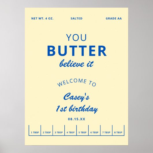 Butter You Butter Believe Yellow Birthday Welcome ポスター (正面)
