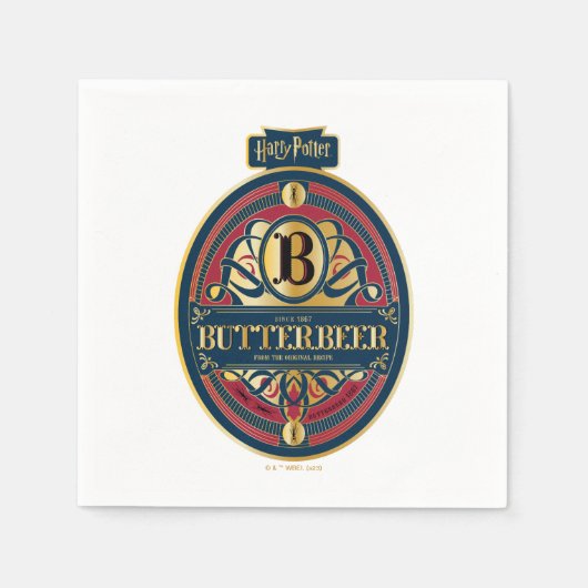 BUTTERBEER™垂直ロゴ スタンダードカクテルナプキン (正面)